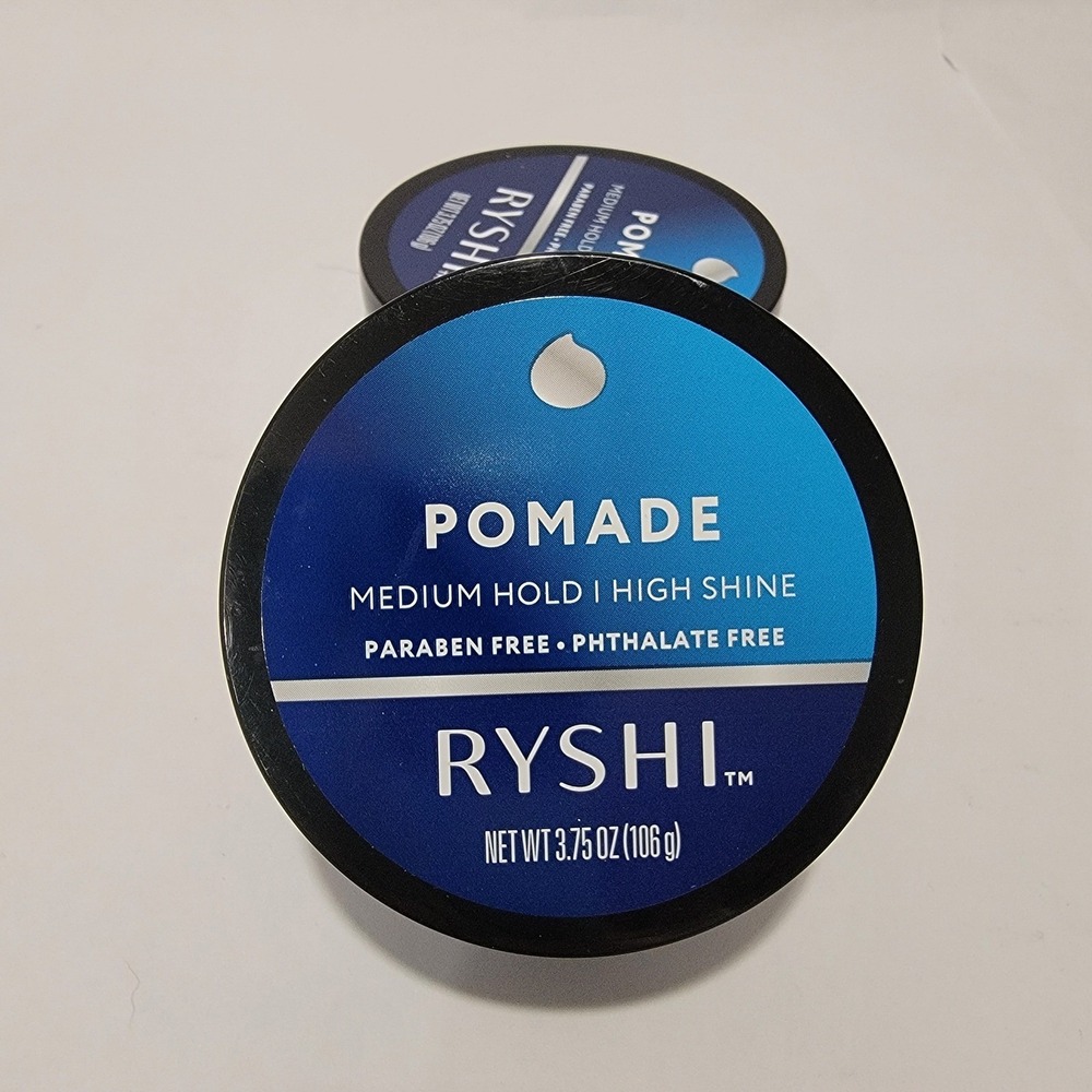 Lot of 2 RYSHI Pomade Medium Hold High Shine Paraben Free Hair Styling 3.75oz